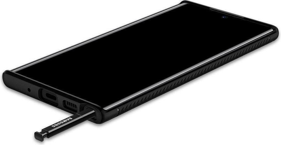 Противоударен Силиконов Калъф за Samsung Note 10 Plus, Spigen Rugged Armor Case, Черен (6)