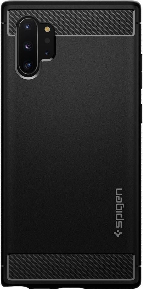 Противоударен Силиконов Калъф за Samsung Note 10 Plus, Spigen Rugged Armor Case, Черен (5)