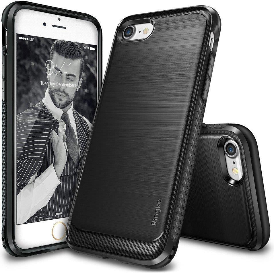 Противоударен Силиконов Калъф за iPhone SE 2020 8/7, Ringke Onyx Case, Черен