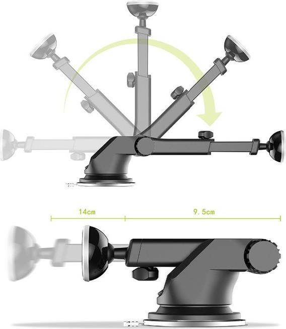 Стойка за Кола Магнитна, Baseus Holder Telescopic Magnetic, Черен (6)