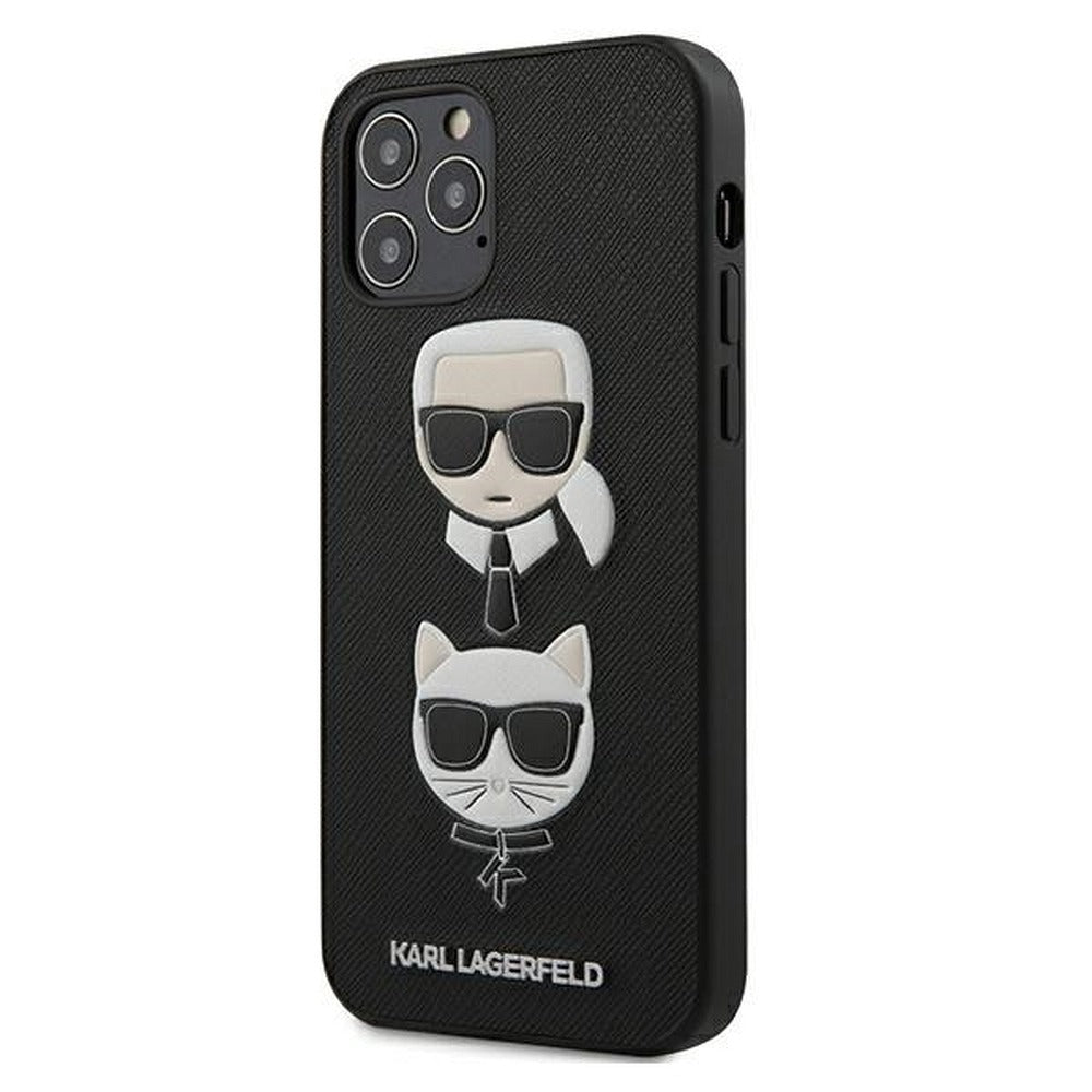 Луксозен Калъф за iPhone 12/Pro, Karl Lagerfeld Karl & Choupette TPU Case, Черен