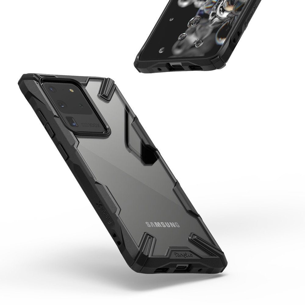 Противоударен Хибриден Калъф за Samsung S20 Ultra, Ringke Fusion X Case, Черен (3)