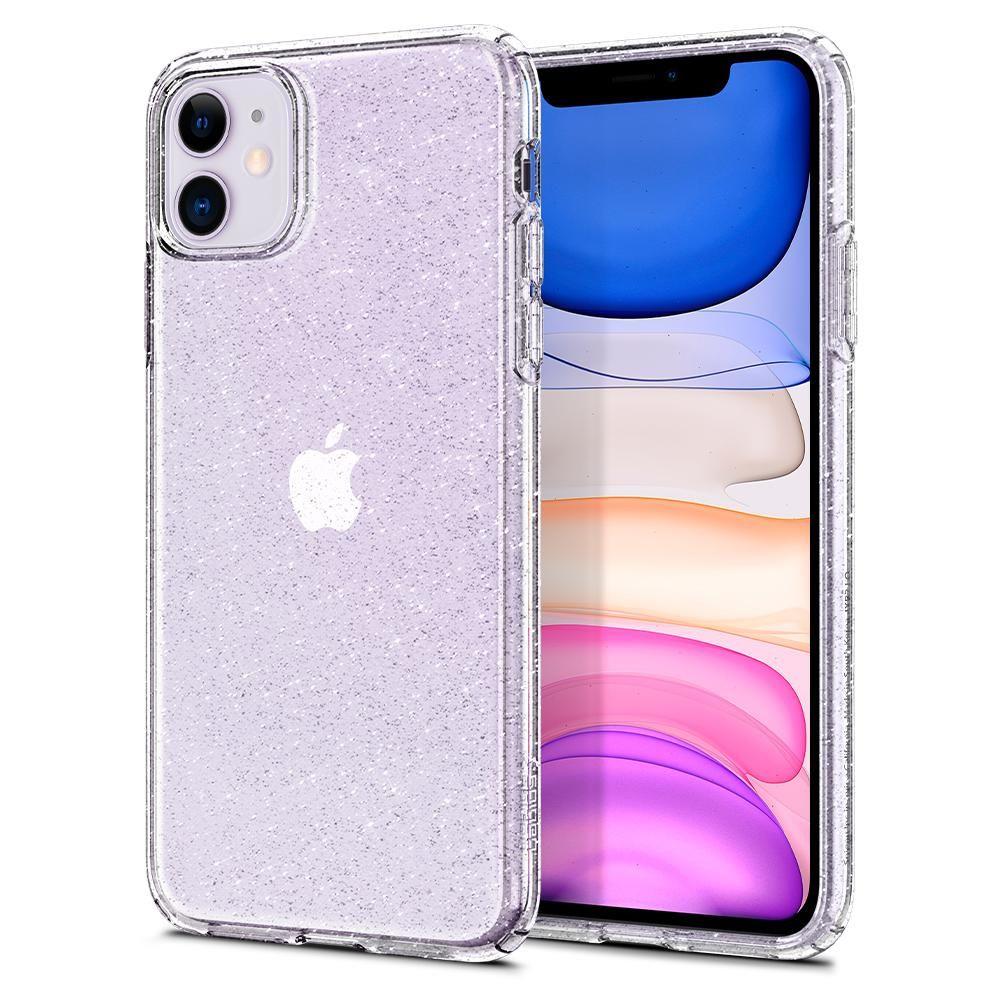 Противоударен Блестящ Калъф за iPhone 11, Spigen Liquid Crystal Glitter Quartz Case, Прозрачен (4)