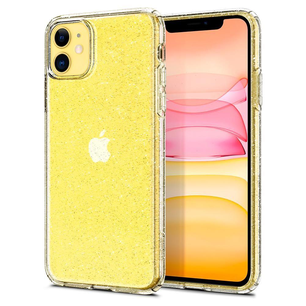 Противоударен Блестящ Калъф за iPhone 11, Spigen Liquid Crystal Glitter Quartz Case, Прозрачен (2)