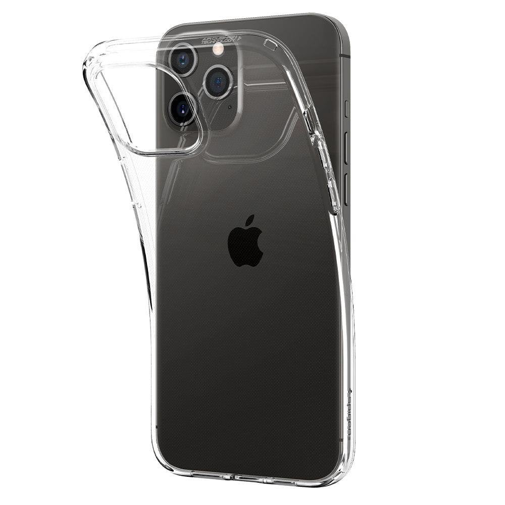 Противоударен Силиконов Калъф за iPhone 12/Pro, Spigen Liquid Crystal Case, Прозрачен (4)