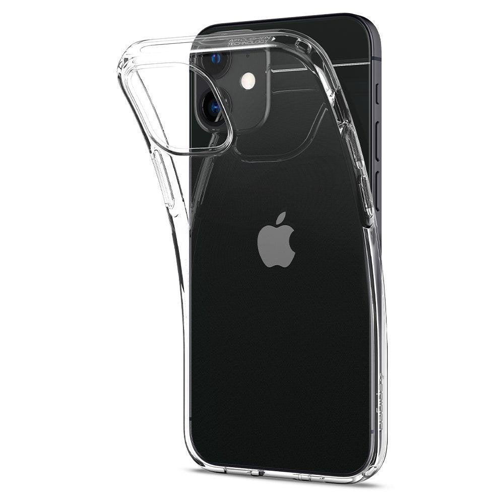 Противоударен Силиконов Калъф за iPhone 12 Mini, Spigen Liquid Crystal Case, Прозрачен (4)