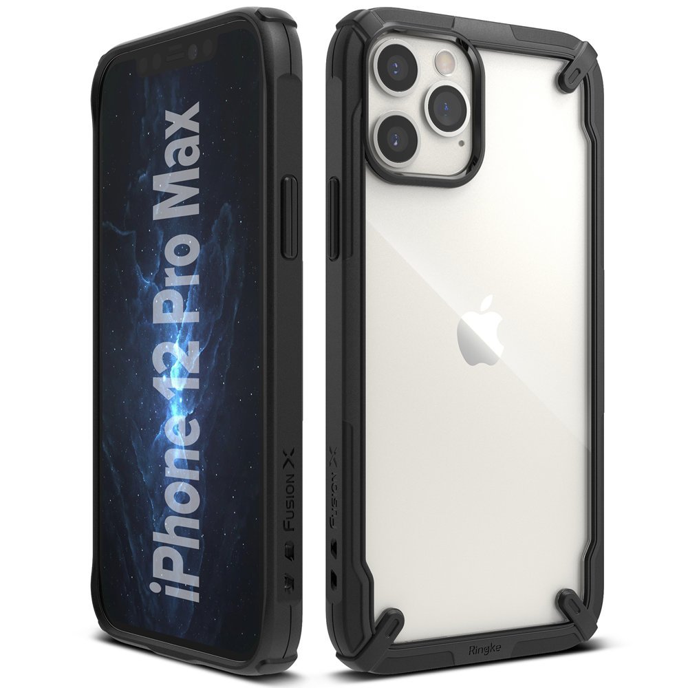 Противоударен Хибриден Калъф за iPhone 12 Pro Max, Ringke Fusion X Case, Черен (2)