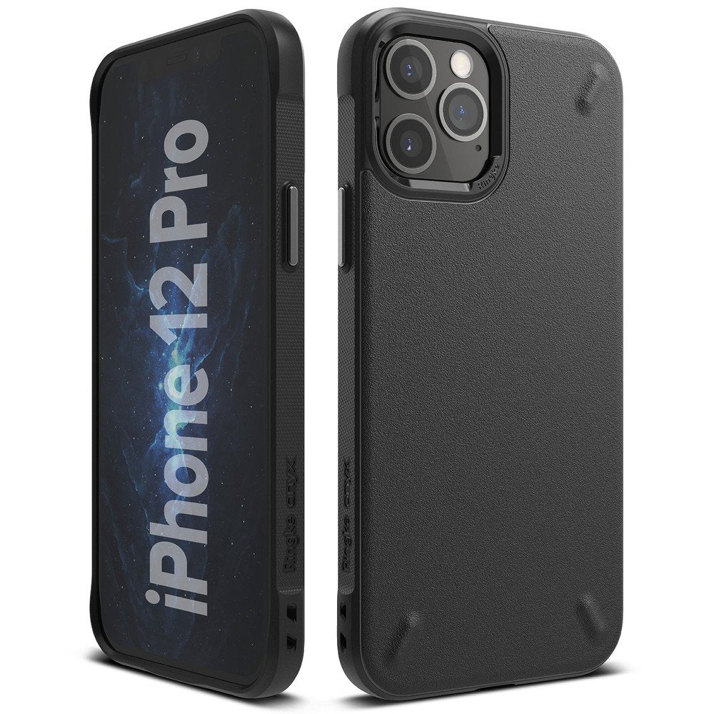 Противоударен Силиконов Калъф за iPhone 12/Pro, Ringke Onyx Case, Черен (2)