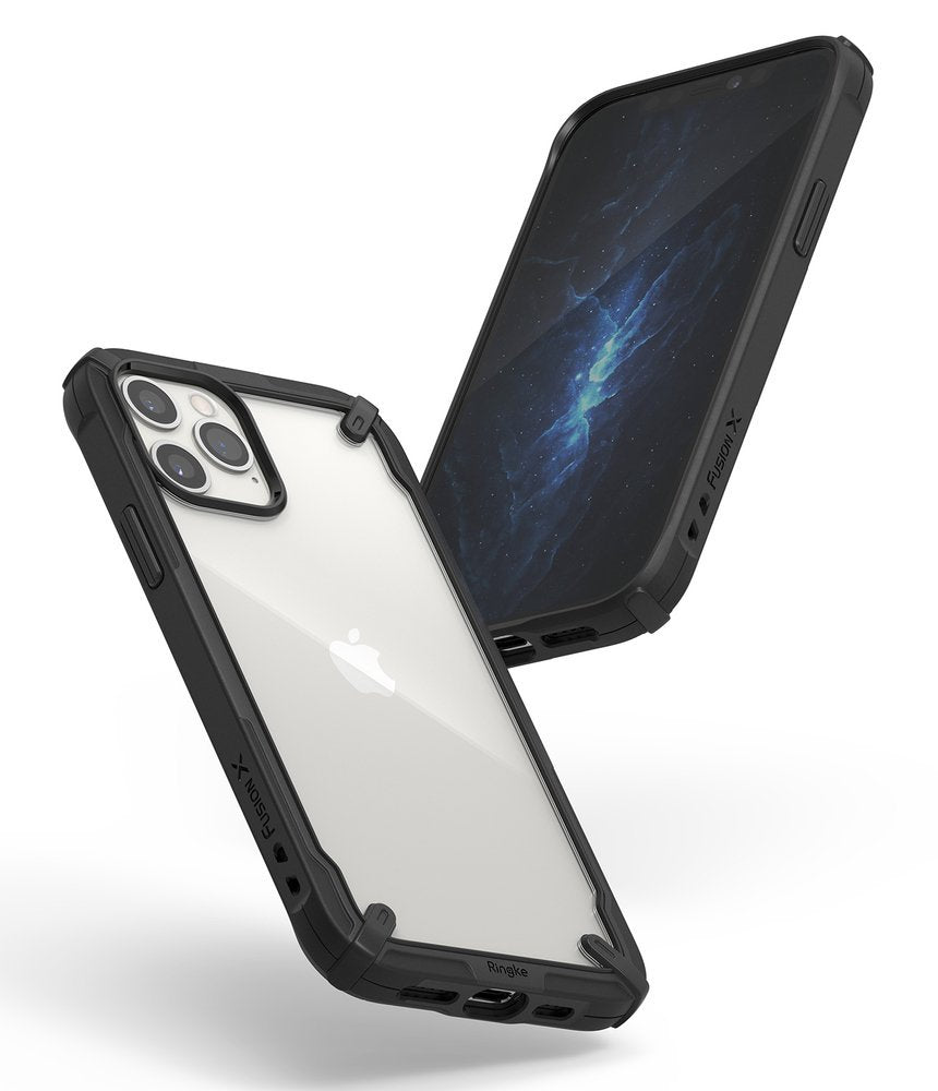 Противоударен Хибриден Калъф за iPhone 12/Pro, Ringke Fusion X Case, Черен (5)