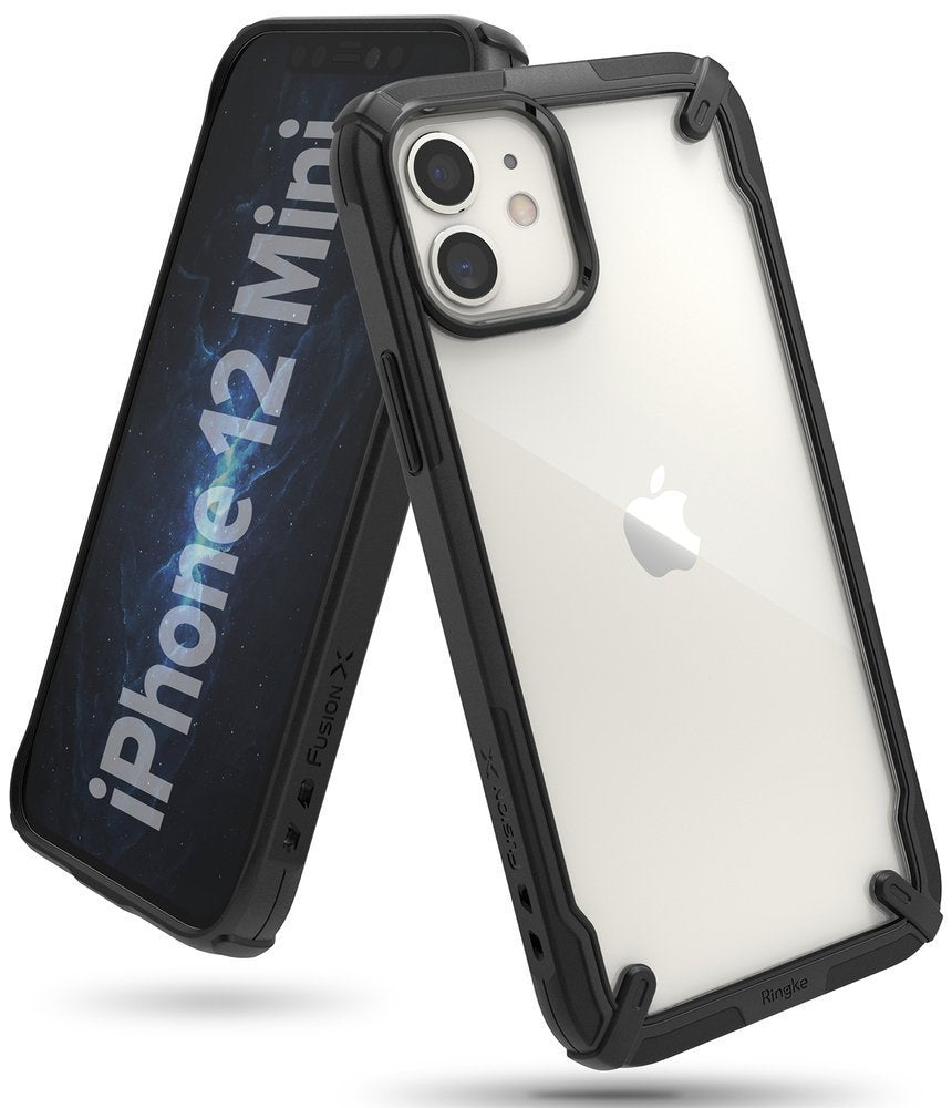 Противоударен Хибриден Калъф за iPhone 12 Mini, Ringke Fusion X Case, Черен