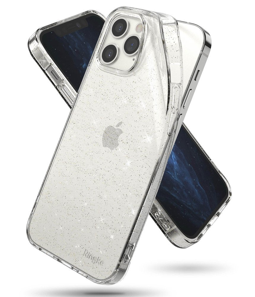 Противоударен Блестящ Калъф за iPhone 12/Pro, Ringke Air Glitter Case, Прозрачен