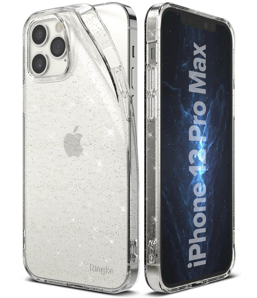 Противоударен Блестящ Калъф за iPhone 12/Pro, Ringke Air Glitter Case, Прозрачен (2)