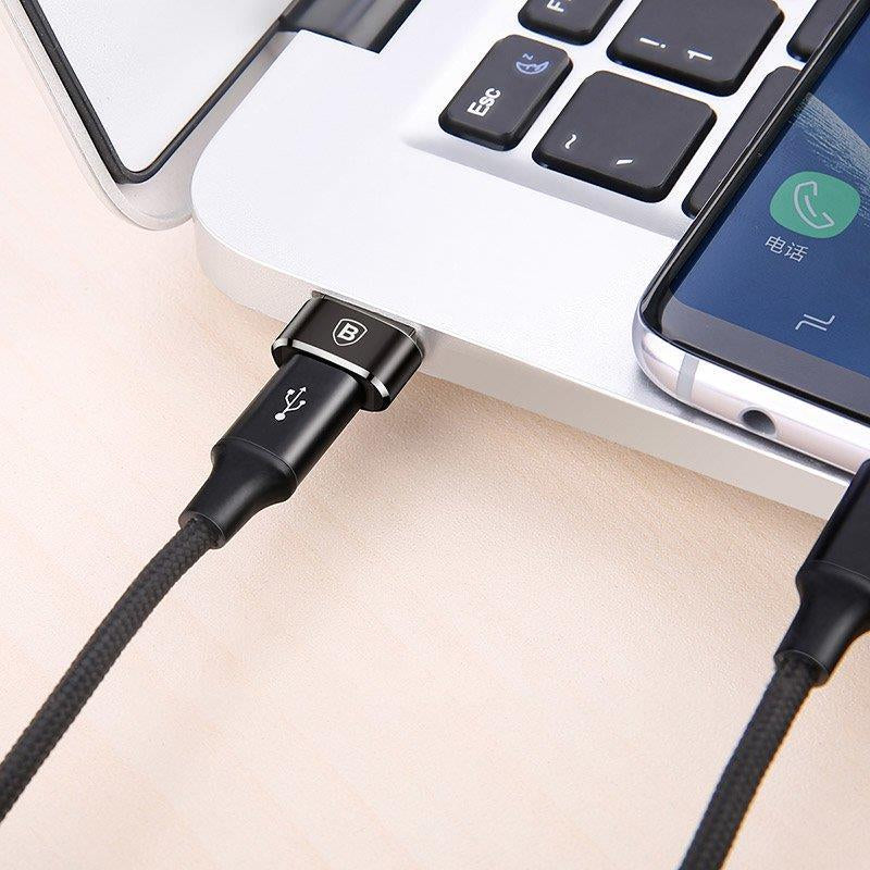 USB-C Преход/Адаптер, Baseus female USB-C to USB-A 2.4A, Черен (2)
