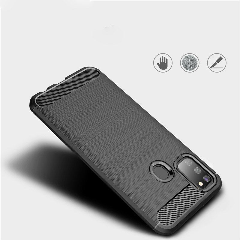 Противоударен Силиконов Калъф за Huawei P Smart 2020, Forcell Carbon Case, Черен (4)