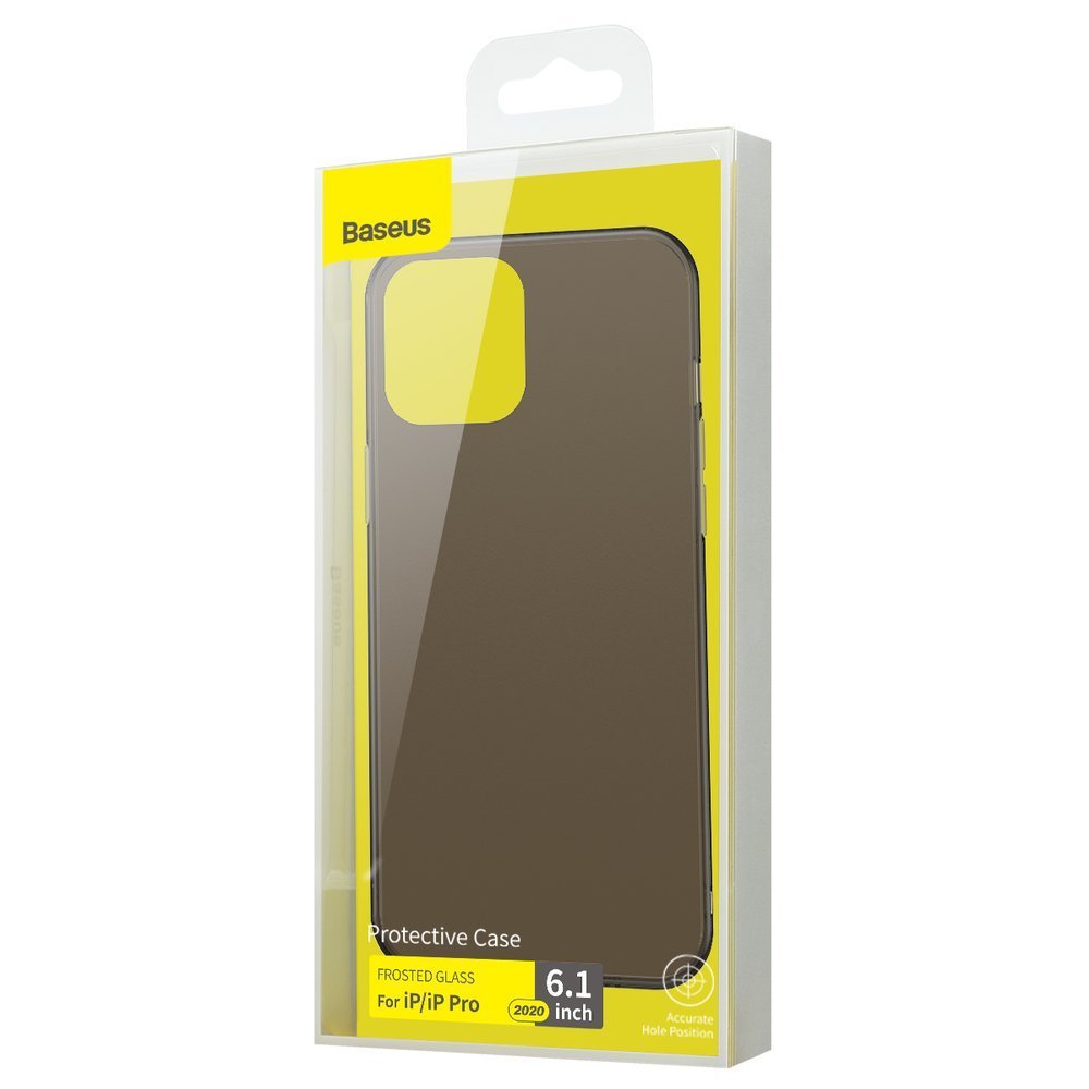 Матов Хибриден Калъф за iPhone 12/Pro, Baseus Frosted Case, Черен (4)