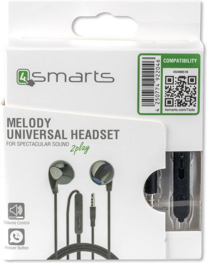 Слушалки, 4Smarts Handsfree Melody, Черен (4)