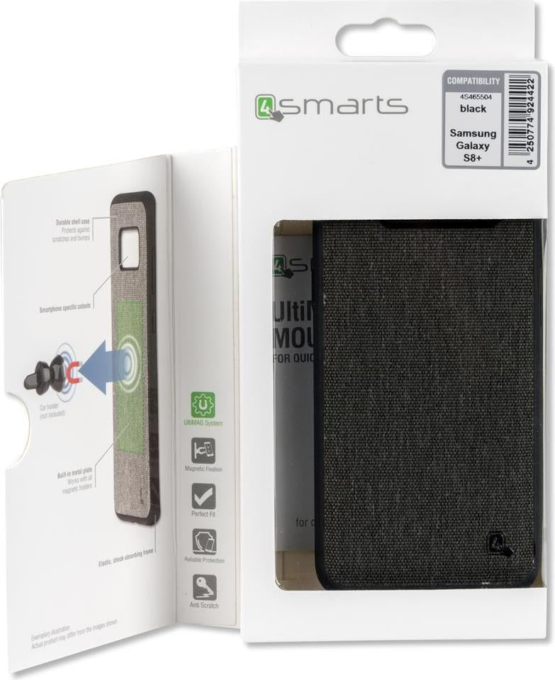 Калъф с Текстилен Ефект за Samsung S8 Plus, 4Smarts Car-Case, Черен (2)