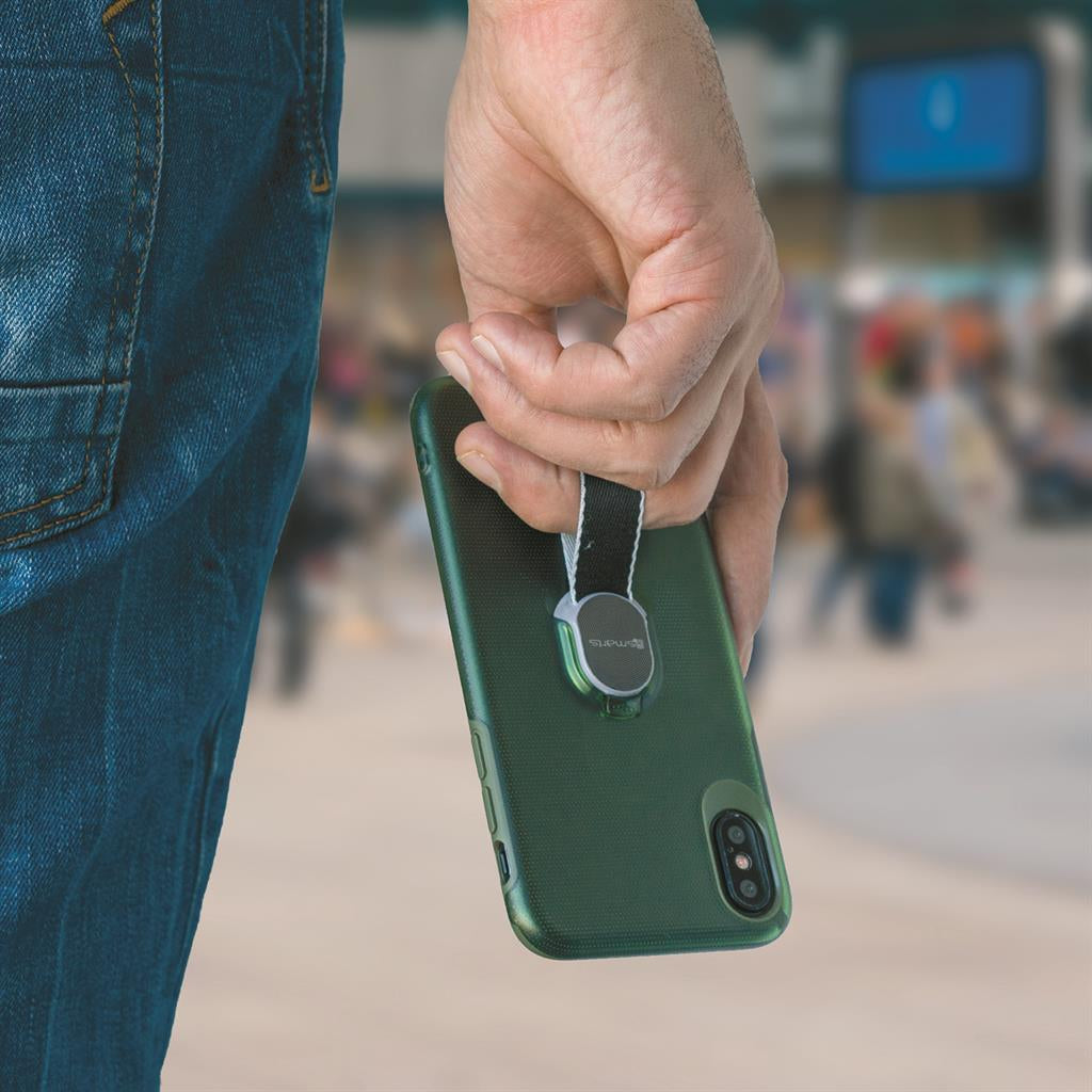 Калъф с Лента за Ръка за iPhone SE 2022/2020 8/7, 4Smarts Loop Guard Case, Черен (2)