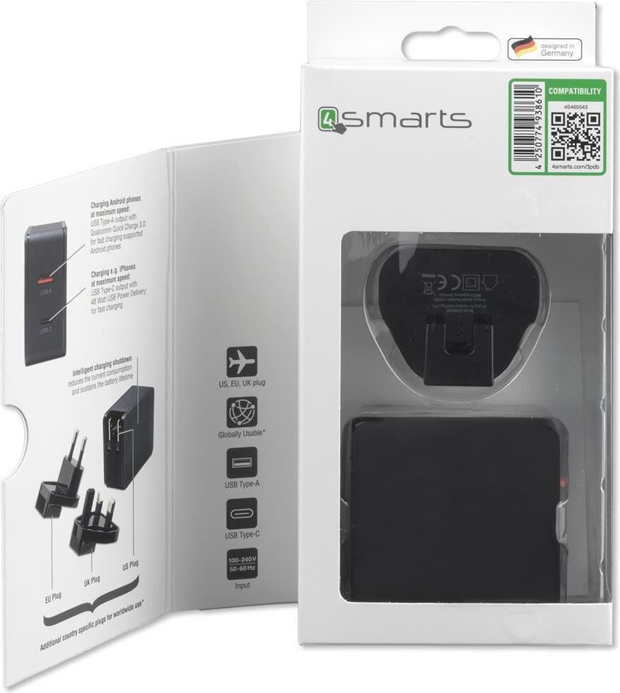 Бързо Зарядно за Macbook и iPad, 4Smarts 220v Set Voltplug Power Delivery 48w, Черен (7)