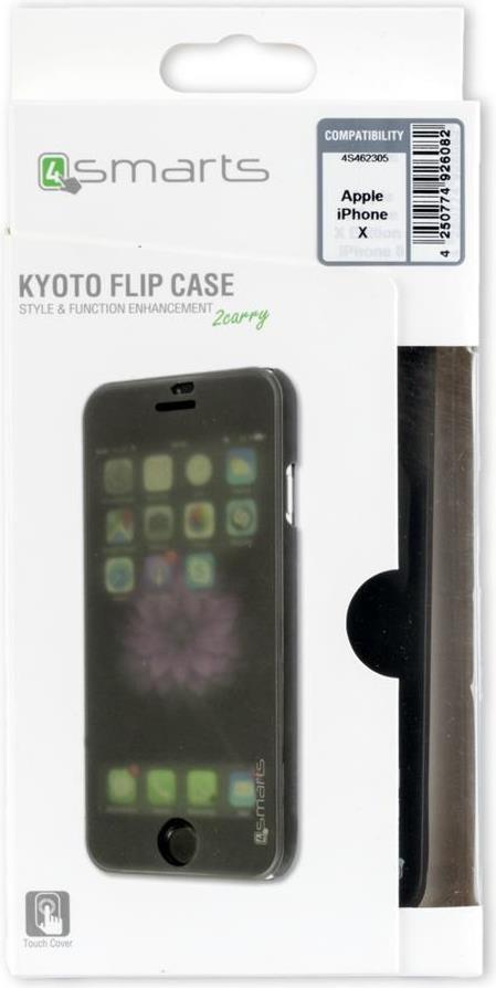 Активен Калъф за iPhone XS/X, 4Smarts Kyoto Book Case, Черен (6)