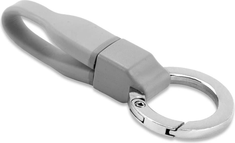 USB Кабел Ключодържател за iPhone и iPad (къс), 4Smarts Lightning Keyring 0.1m, Сив (3)