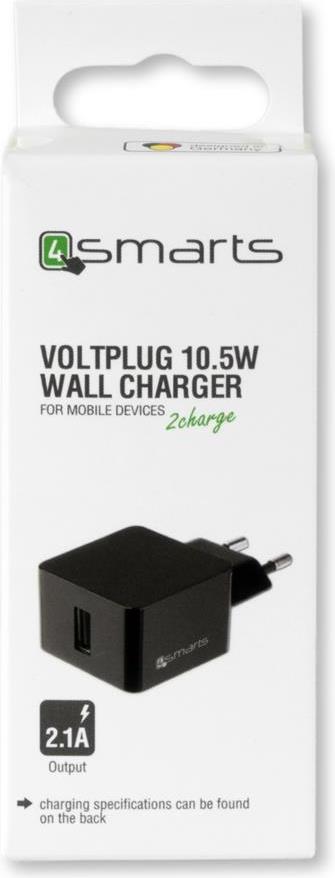 Зарядно за Телефон, 4Smarts 220v Voltplug 2.1a, Черен (2)
