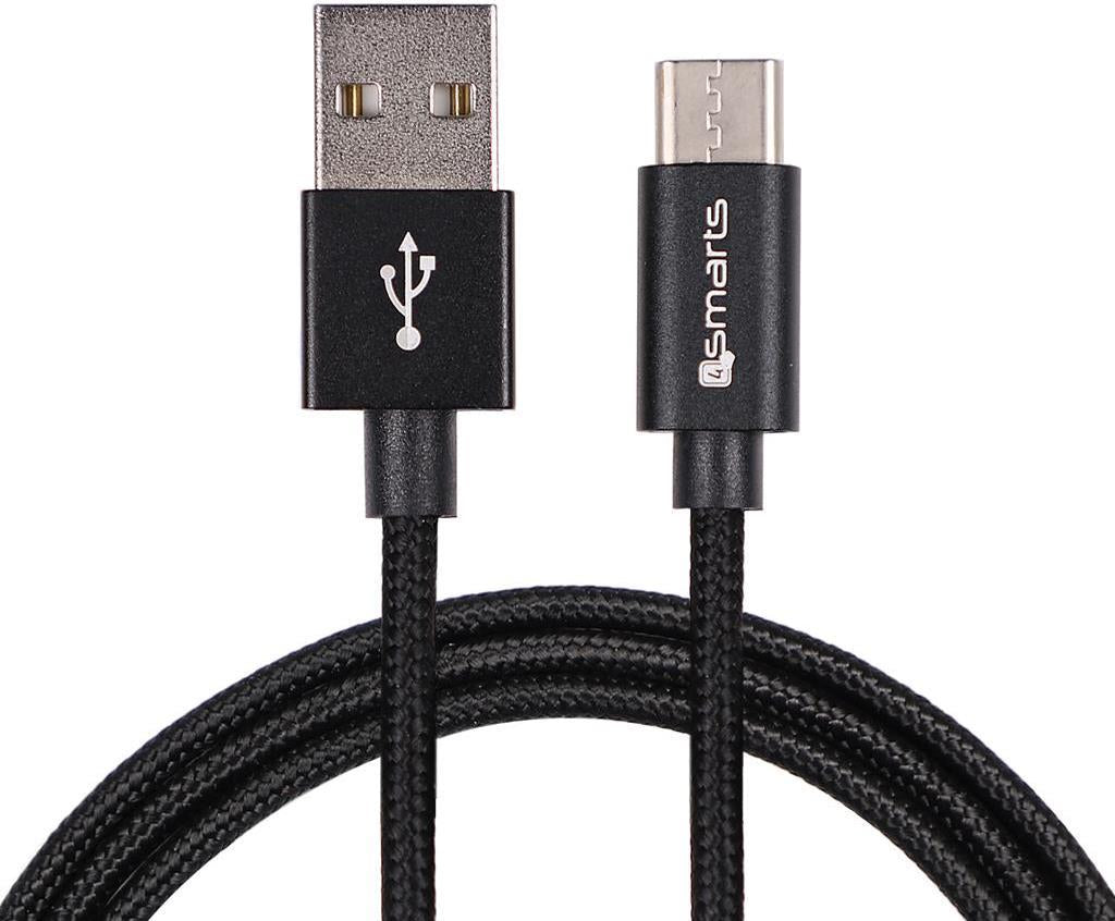 USB-C Кабел с Текстилна Оплетка, 4Smarts Rapidcord 2m, Черен (2)