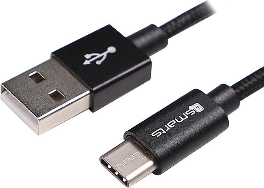 USB-C Кабел с Текстилна Оплетка, 4Smarts Rapidcord 2m, Черен