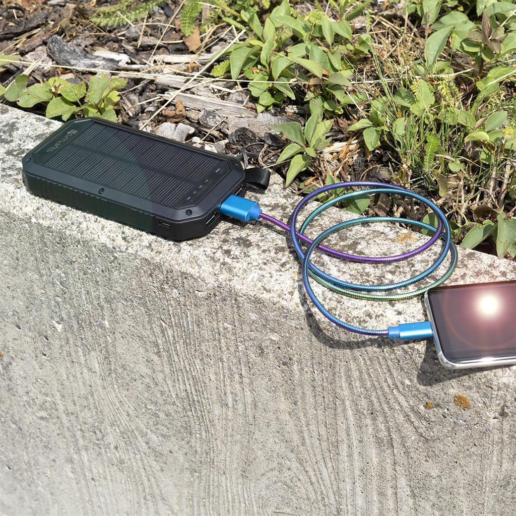 Външна Батерия с Прожектор Соларна, 4Smarts Power Bank TitanPack Solar 8000mAh, Черен (3)