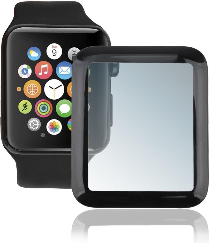 Извит Стъклен Протектор за Apple Watch 3/2/1 42 mm, 4Smarts 3D Glass, Черен (2)