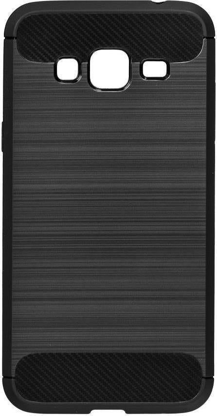 Противоударен Силиконов Калъф за Samsung J3 2016, Forcell Carbon Case, Черен