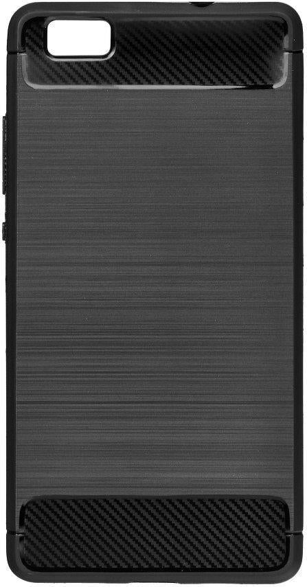 Противоударен Силиконов Калъф за Huawei Huawei Y5/Y6 2017, Forcell Carbon Case, Черен