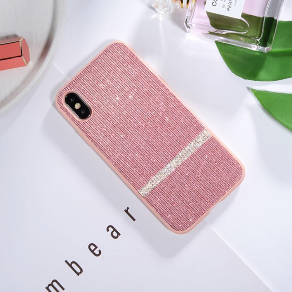 Блестящ Калъф с Камъни за iPhone XR, Sulada Shiny Star Case, Розов