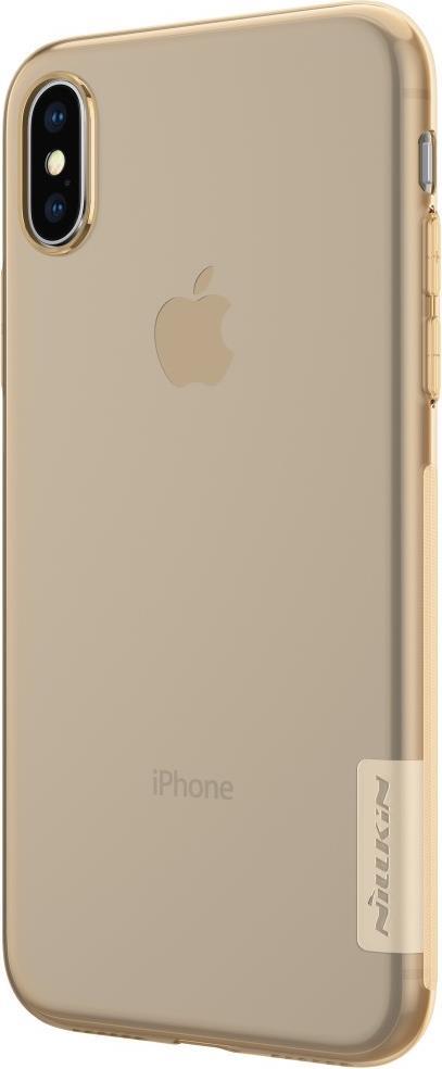 Силиконов Калъф за iPhone XS/X, Nillkin Nature Case, Златист (5)