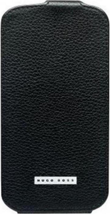 Калъф от Естествена кожа за Samsung S3, Hugo boss Leather Case, Черен
