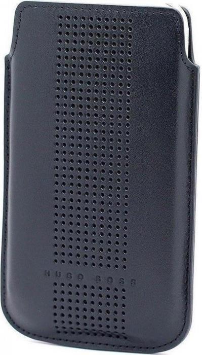 Калъф Джоб от Естествена Кожа за iPhone SE/5s/5, Hugo boss Leather Case, Черен