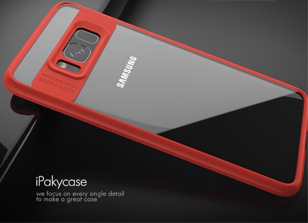Тънък Хибриден Калъф за Samsung S8, Ipaky Hybrid TPU Case, Червен (3)