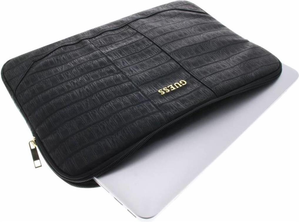 Кожена Чанта за Лаптоп и Таблет за PU Croco 11", Guess Protective NoteBook Sleeve Case, Черен (3)