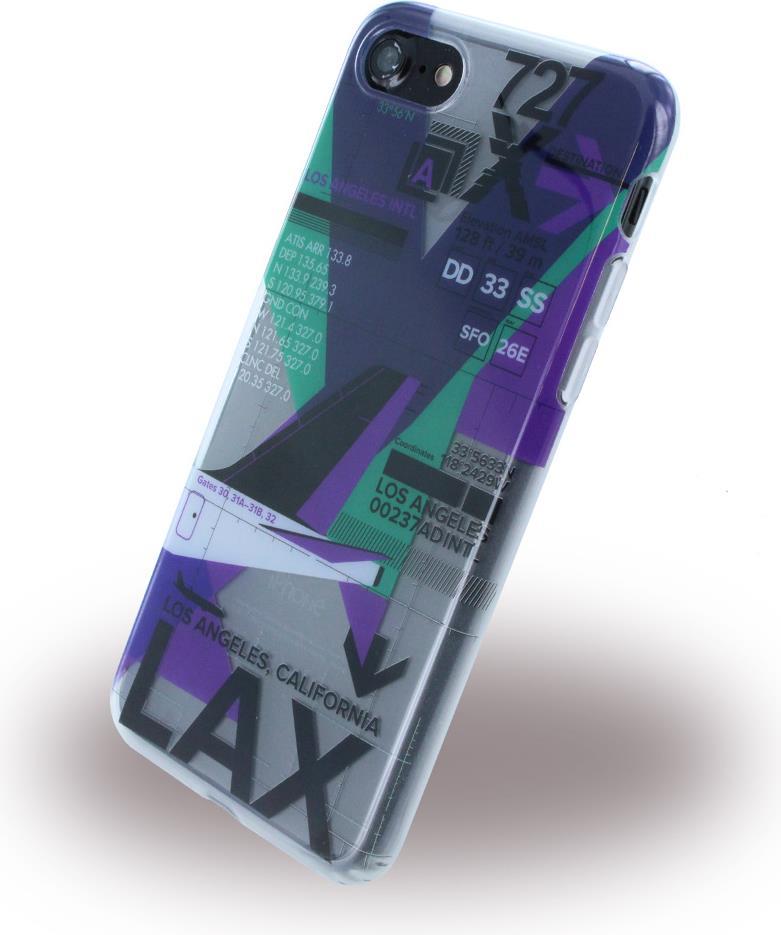 Луксозен Калъф за iPhone SE 2022/2020 8/7, Benjamins Los Angelis LAX Soft Case, Цветен (3)