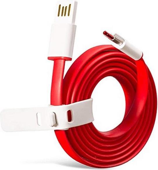 Оригинален USB-C Кабел за Oneplus с Бързо Зареждане Flat 1.5m 4a, Червен (Bulk)