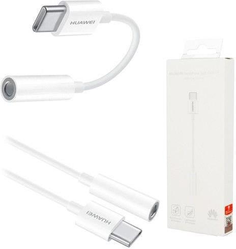 Оригинален Аудио Преход/Адаптер за Huawei USB-C to Aux 3.5mm CM20, Бял