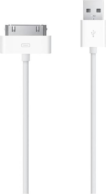 Оригинален USB Кабел за iPhone 4 и iPad 3, Apple 30-Pin Dock Ma591zm/c 1m, Бял (2)