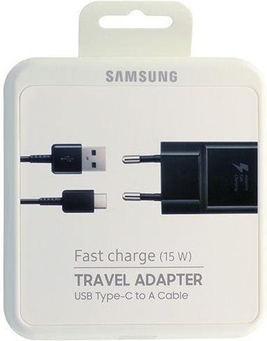 Оригинално Бързо Зарядно за Samsung S10, S9, S8 220v Fast Charger & USB-C Ep-Ta20ebe, Черен