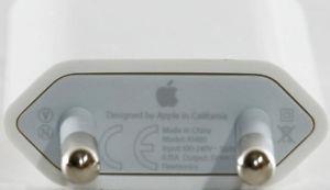 Оригинално Зарядно за iPhone XS/ SE/ 8/ 7, Apple 220V Charger 1A MD813, Бял (Bulk) (3)