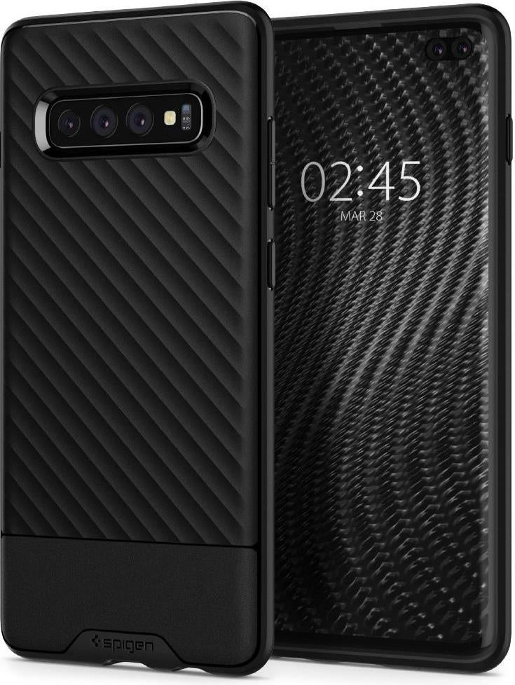 Противоударен Силиконов Калъф за Samsung S10 Plus, Spigen Core Armor Case, Черен