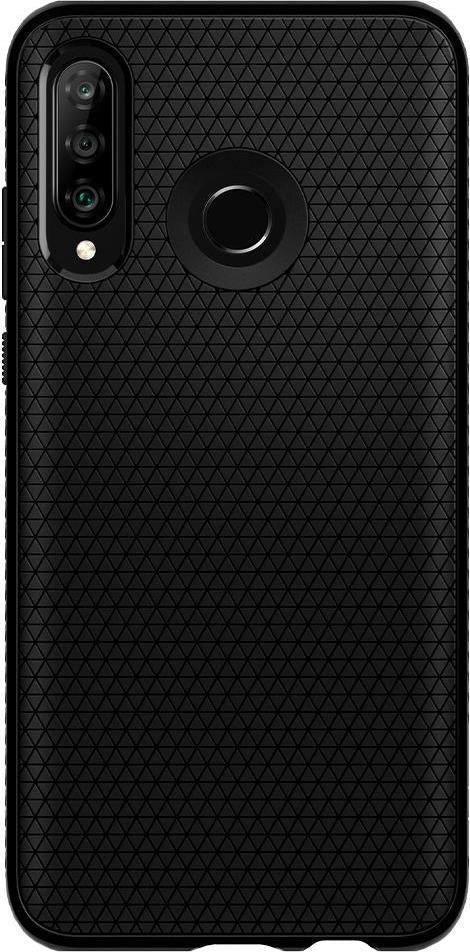 Противоударен Силиконов Калъф за Huawei P30 Lite, Spigen Liquid Air Case, Черен (2)