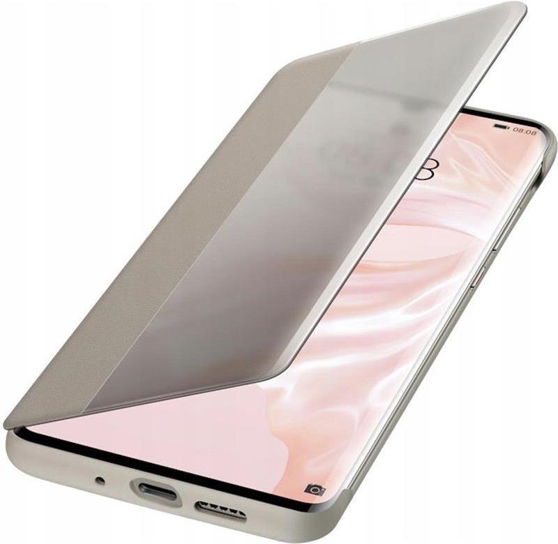 Оригинален Активен Калъф за Huawei P30 Smart View Book Case, Бежов