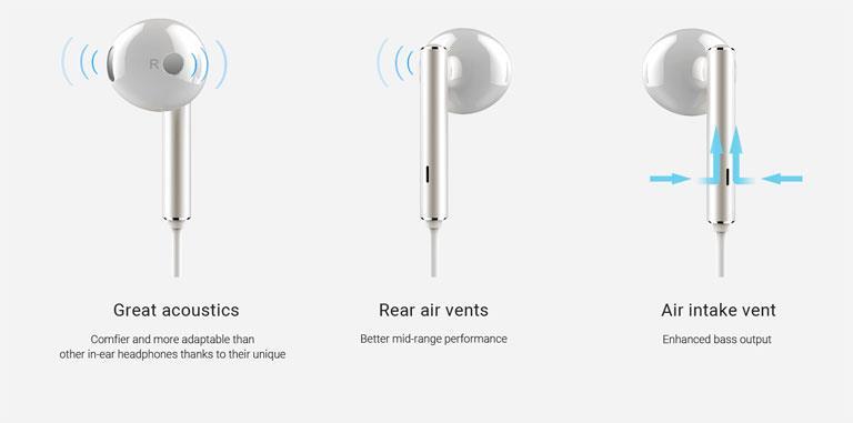 Оригинални Слушалки за Huawei Handsfree AM116 Metal, Бял (Bulk) (3)