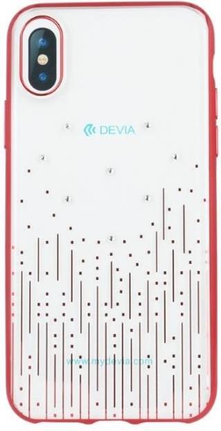 Калъф с Камъни Swarovski за iPhone XS/X, Devia Meteor Soft Case, Червен