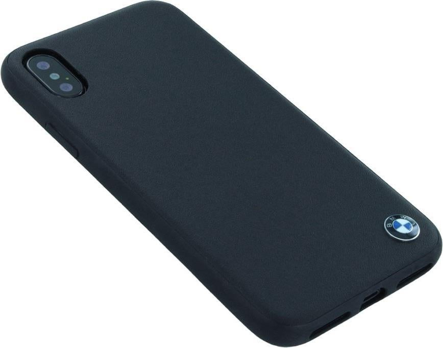 Луксозен Кожен Калъф за iPhone XS/X, BMW Leather Case, Черен (3)